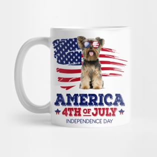 Yorkie Flag USA - America 4th Of July Independence Day Mug